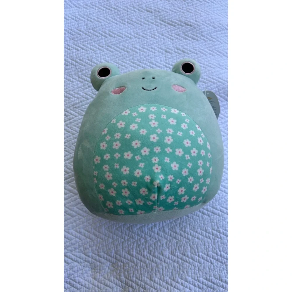 NWT Squishmallow Fritz the Frog‎ Squad Mint Green Floral Belly Plush 8 Inch